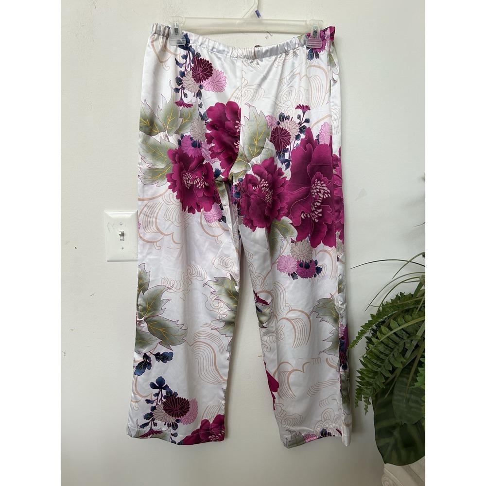 NWT Natori Peony Blossom Satin Pajama Set L Luxury Floral Coquette Sleepwear - Picture 7 of 8